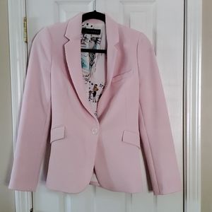 ZARA Pale pink waffle blazer jacket. Size small.